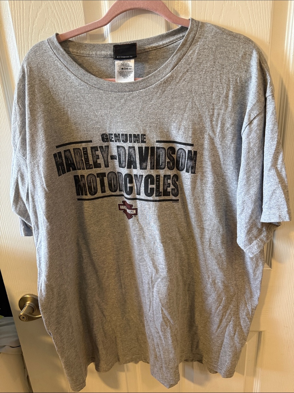 Harley-Davidson Gray Short Sleeve 'Genuine Motorcycles' Logo Tee
